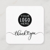 Modern Zakelijk Logo Script Bedankt Bedrijf Vierkante Visitekaartje (Voorkant)