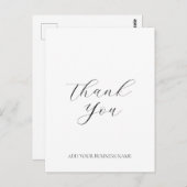 Modern Zakelijk Logo Script Bedankt Wit Briefkaart (Voorkant / Achterkant)