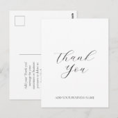 Modern Zakelijk Logo Script Dank U Wit Briefkaart (Voorkant / Achterkant)