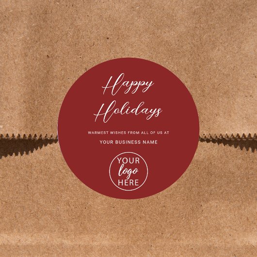Modern Zakelijk Logo Script Prettige Feestdagen Ronde Sticker