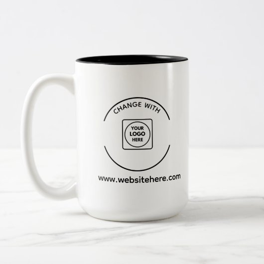 Modern Zakelijk Logo Website Tweekleurige Mok (Links)