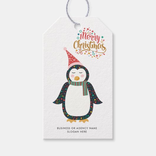 Modern Zakelijk Logo Werknemers Kerstmis Cadeaulabel (Voorkant)
