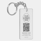 Modern zakelijk logo zakelijke QR-code aangepast Sleutelhanger (Voorkant Links)