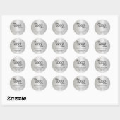 Modern Zakelijk Logo Zilver Ronde Sticker (Vel)