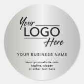 Modern Zakelijk Logo Zilver Ronde Sticker (Voorkant)