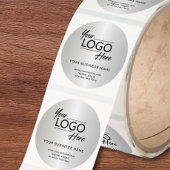 Modern Zakelijk Logo Zilver Ronde Sticker