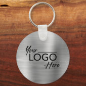 Modern Zakelijk Logo Zilver Sleutelhanger (Voorkant)