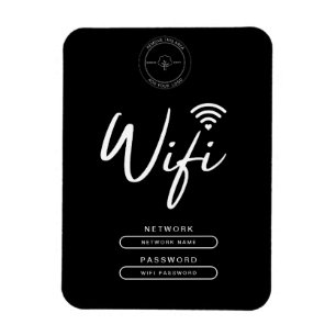 Modern Zakelijk Logo Zwart en Wit Wifi Details Magneet
