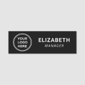Modern Zakelijk Logo Zwart Naamplaatje (Voorkant)