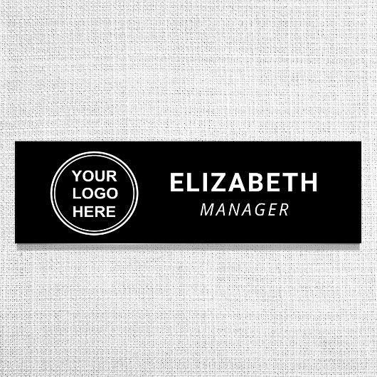 Modern Zakelijk Logo Zwart Naamplaatje