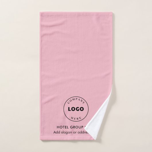 Modern Zakelijk Logoname Eenvoudig Roze Handdoek (Handdoek)