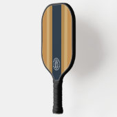 Modern zakelijk merklogo marine gestreept pickleball paddle (Links)