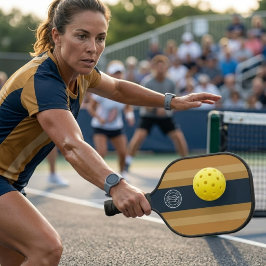 Modern zakelijk merklogo marine gestreept pickleball paddle