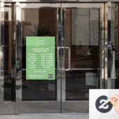 Modern Zakelijk Openingstijden Logo Qr Code Groen Raamsticker (Kantoordeur)