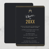 Modern Zakelijk Oudejaarsavond Kantoor Soirée Zwar Kaart (Voorkant / Achterkant)