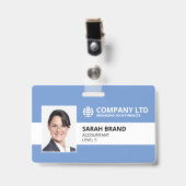 Modern Zakelijk Personeels-ID Badge (Voorzijde met clip)