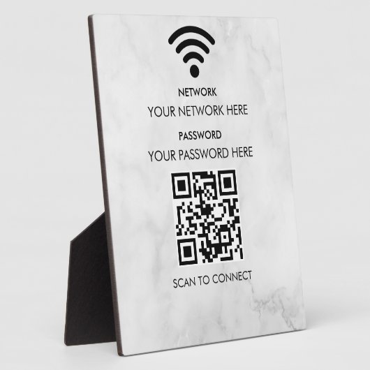 Modern Zakelijk Wifi Netwerk en Wachtwoord Zwart Fotoplaat (Zijkant)