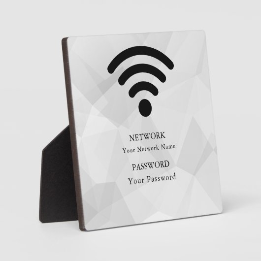 Modern Zakelijk Wifi Netwerk en Wachtwoord Zwart  Fotoplaat (Voorkant)