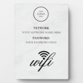 Modern Zakelijk Wifi Netwerk en Wachtwoord Zwart Fotoplaat (voorkant)
