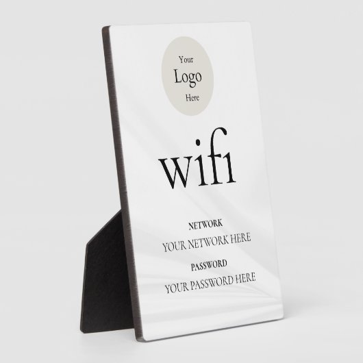 Modern Zakelijk Wifi-netwerk en Wachtwoord Zwart Fotoplaat (Zijkant)