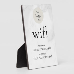 Modern Zakelijk Wifi Netwerk en Wachtwoord Zwart Fotoplaat