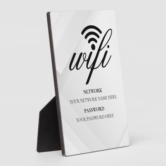 Modern Zakelijk Wifi-netwerk en Wachtwoord Zwart Fotoplaat (Zijkant)