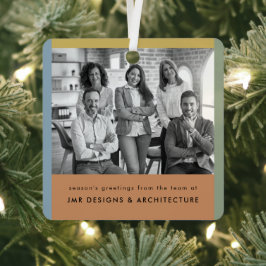 Modern Zakelijk Zwart-wit Kerstmis Metalen Ornament