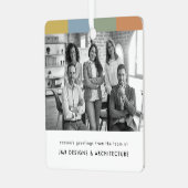 Modern Zakelijk Zwart-wit Kerstmis Metalen Ornament (Voorkant links)