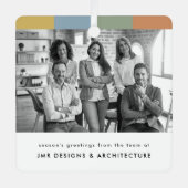 Modern Zakelijk Zwart-wit Kerstmis Metalen Ornament (Voorkant)