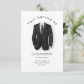 Modern zal je mijn Groomsman Suit & Stropdas zijn Kaart (Staand voorkant)