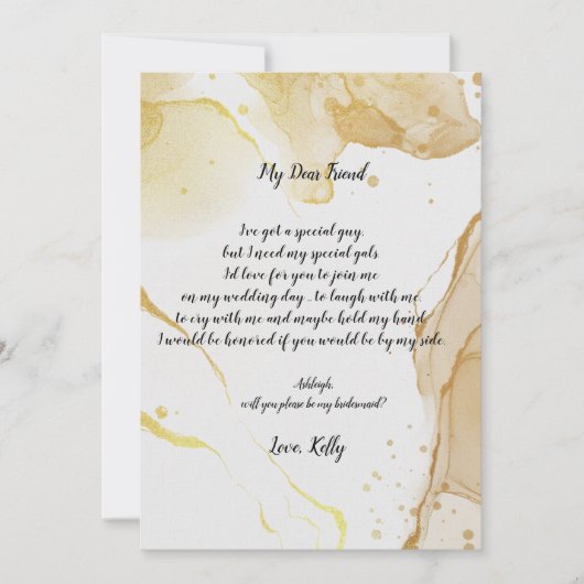 Modern zal mijn bruidsmeisje uitnodiging (Voorkant)