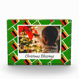 Modern ZAMBIA FLAG Kerstmis Fotoblokken