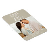 Modern Zand Beige Save the Date Wedding Photo Magneet (Rechterzijde)