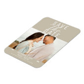 Modern Zand Beige Save the Date Wedding Photo Magneet (Linkerzijde)