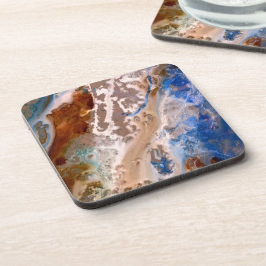 Modern zandstrand patroon waterschuim patroon bier onderzetter (Linkerzijde)