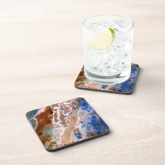 Modern zandstrand patroon waterschuim patroon bier onderzetter (Rechterzijde)