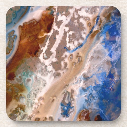 Modern zandstrand patroon waterschuim patroon bier onderzetter (Voorkant)
