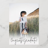 Modern Ze deed het afstuderen van zwarte foto's Folie Uitnodiging (Achterkant)