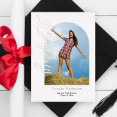 Modern Ze deed het Arch Photo Afstuderen Party Folie Uitnodiging