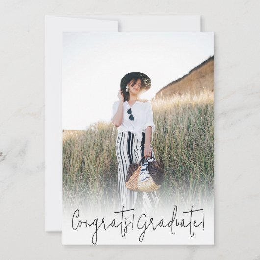 Modern Ze deed het zwart-wit foto-afstuderen Kaart (Achterkant)