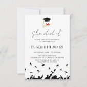 Modern Ze Heeft Het Gedaan Afstudeerfeest Minimali Kaart (Voorkant)