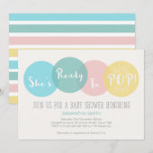 Modern ze is klaar om Baby shower te Poppen. Kaart (Voorkant / Achterkant)