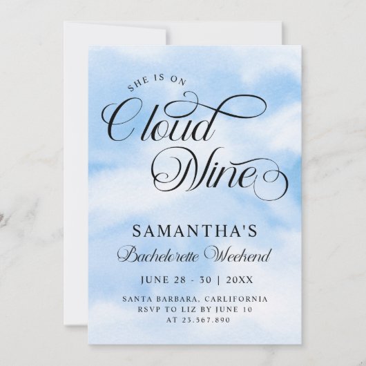 Modern Ze is op Cloud 9 Bachelorette Weekend Kaart (Voorkant)