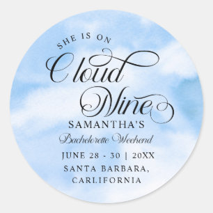 Modern Ze is op Cloud 9 Bachelorette Weekend Ronde Sticker