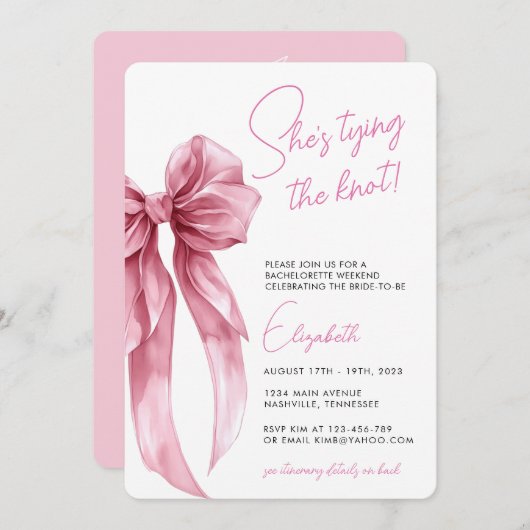 Modern Ze Krijgt de Knoop in de Strik Bruidsmeisje Kaart (Voorkant / Achterkant)