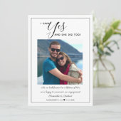 Modern Ze zei ja Foto Verloving aankondiging (Staand voorkant)