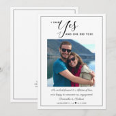 Modern Ze zei ja Foto Verloving aankondiging (Voorkant / Achterkant)