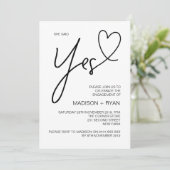 Modern Ze zei ja Verlovingsfeest Hart Kaart (Staand voorkant)