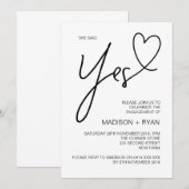 Modern Ze zei ja Verlovingsfeest Hart Kaart (Voorkant / Achterkant)