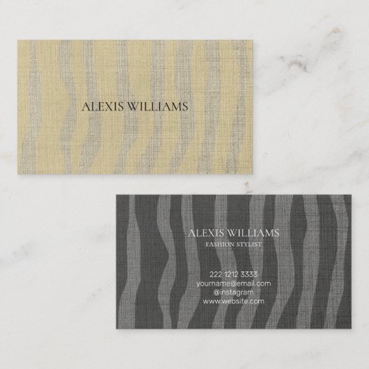 Modern Zebra Animal Pattern Professional Visitekaartje (Voorkant / Achterkant)